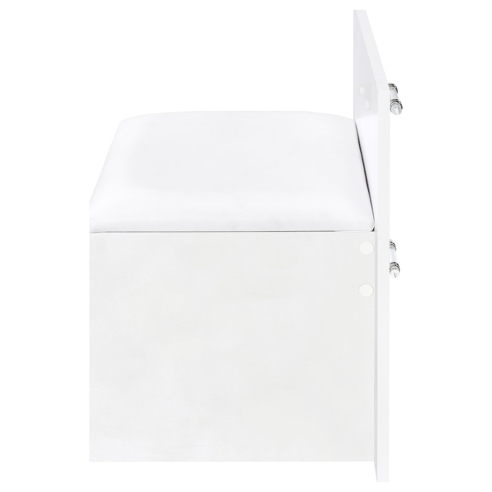 Flora 2-drawer Vanity Set with LED Mirror White High Gloss. Picture 15