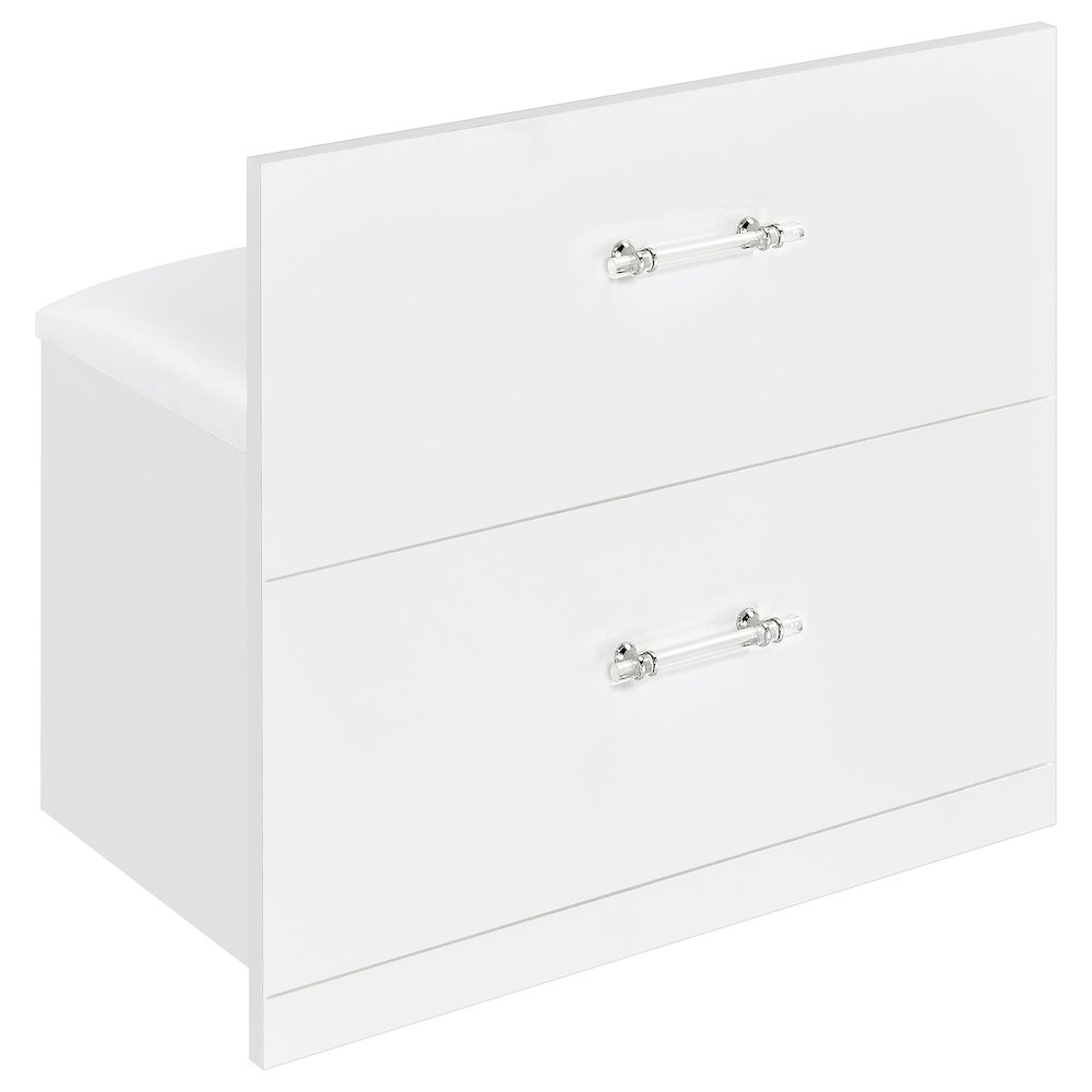 Flora 2-drawer Vanity Set with LED Mirror White High Gloss. Picture 16