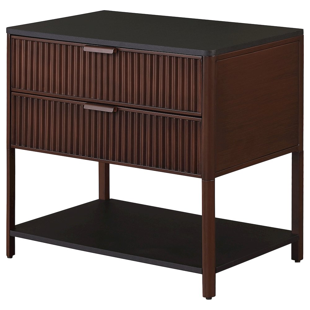 Zimmerlee 2-drawer Side Table with Shelf Rust Brown. Picture 4