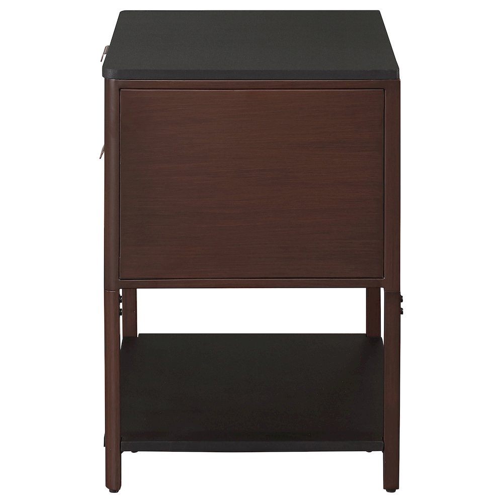 Zimmerlee 2-drawer Side Table with Shelf Rust Brown. Picture 5