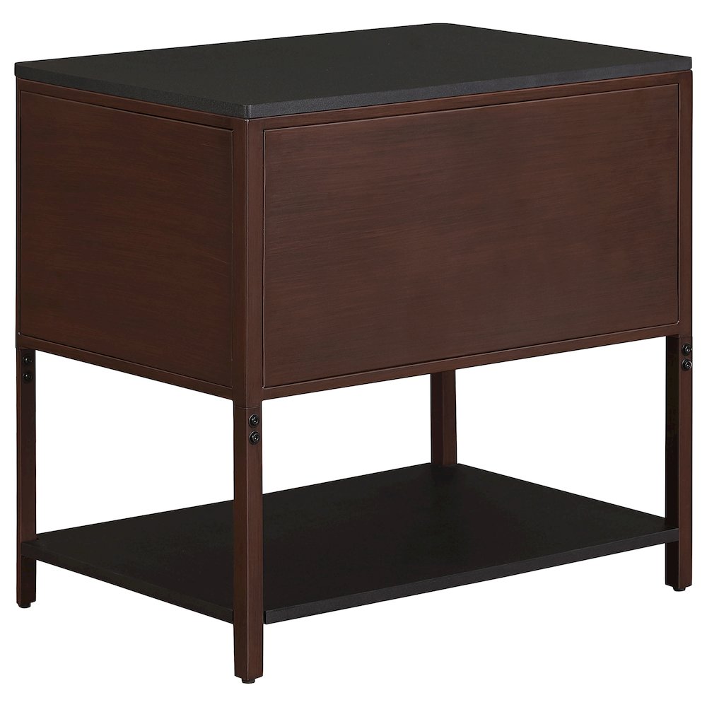 Zimmerlee 2-drawer Side Table with Shelf Rust Brown. Picture 6
