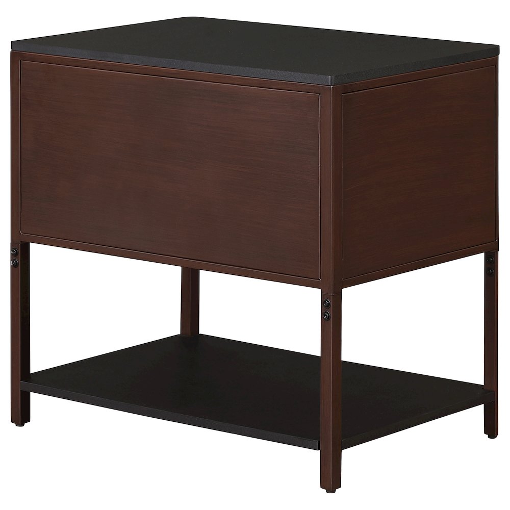 Zimmerlee 2-drawer Side Table with Shelf Rust Brown. Picture 7