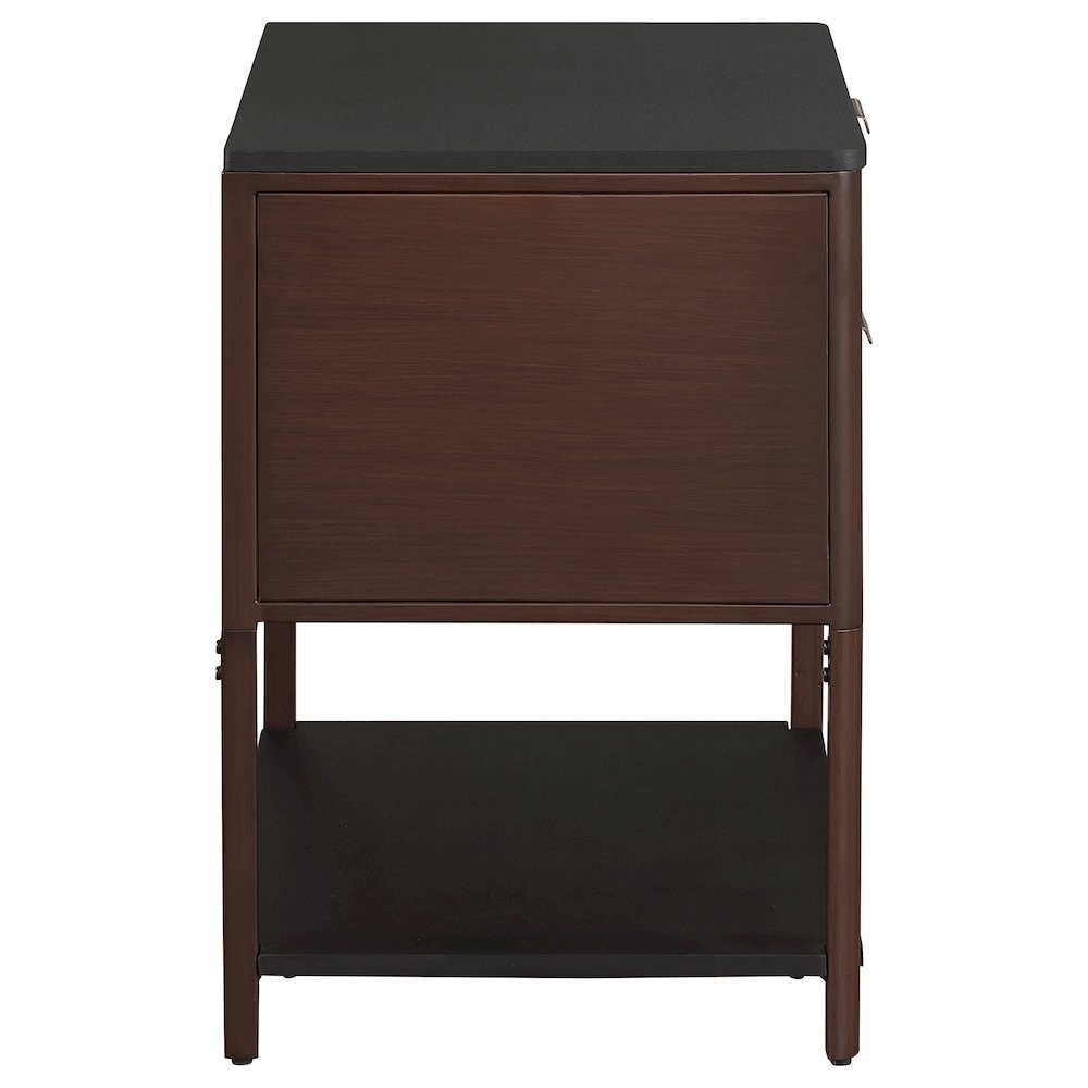 Zimmerlee 2-drawer Side Table with Shelf Rust Brown. Picture 8