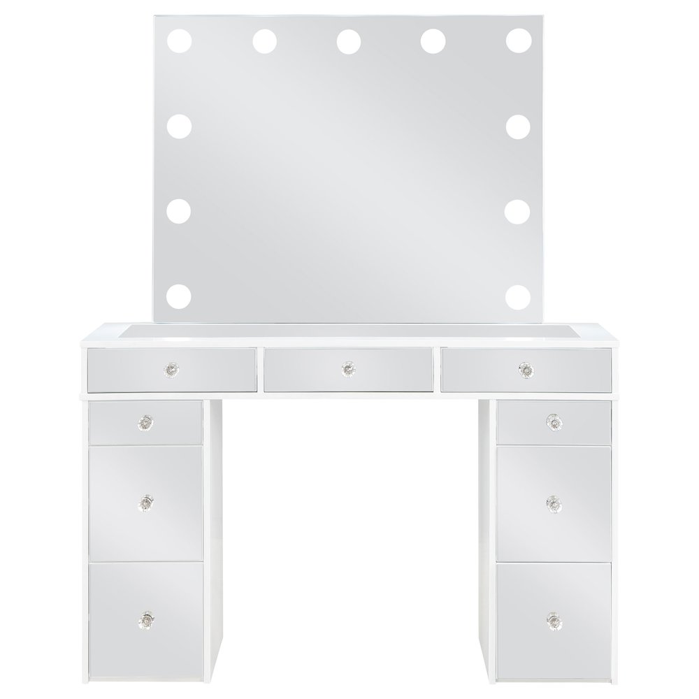 Regina Makeup Vanity Table Set with Lighting White. Picture 4