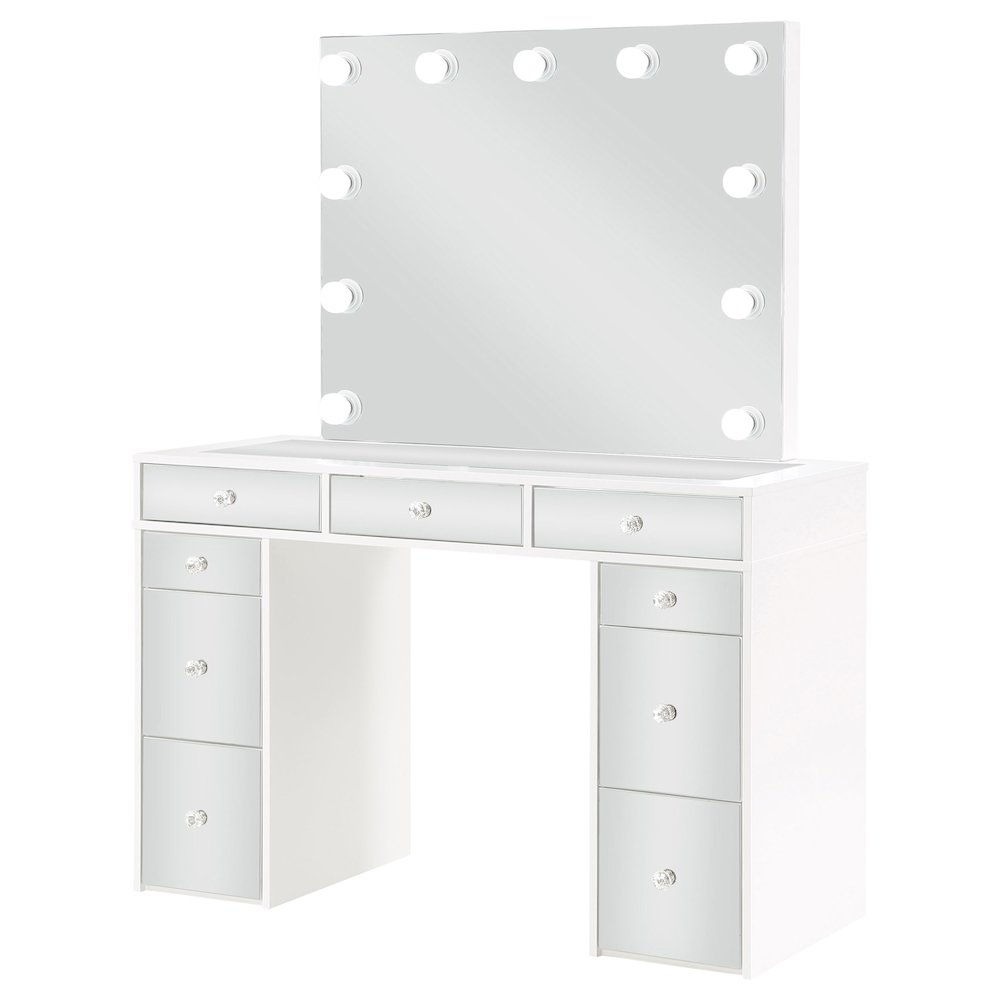 Regina Makeup Vanity Table Set with Lighting White. Picture 5