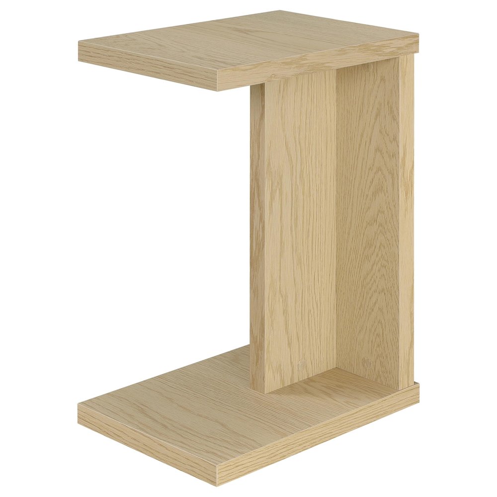 Clower Engineered Wood C-Shaped Sofa Side Table Light Oak. Picture 4