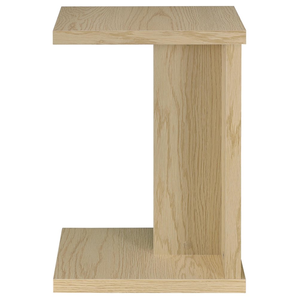 Clower Engineered Wood C-Shaped Sofa Side Table Light Oak. Picture 5
