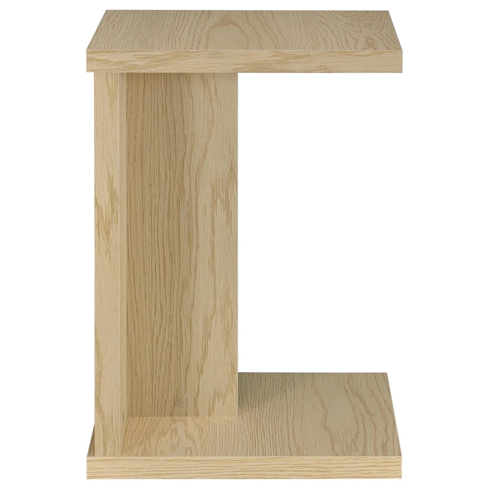 Clower Engineered Wood C-Shaped Sofa Side Table Light Oak. Picture 8