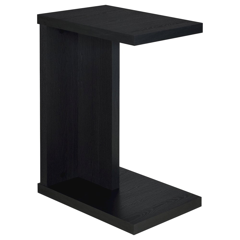 Clower Engineered Wood C-Shaped Sofa Side Table Black. Picture 1
