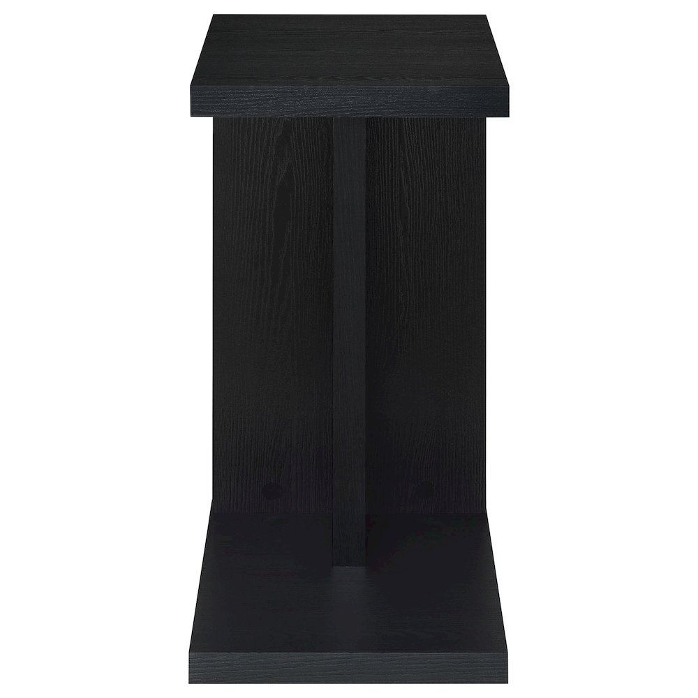 Clower Engineered Wood C-Shaped Sofa Side Table Black. Picture 3