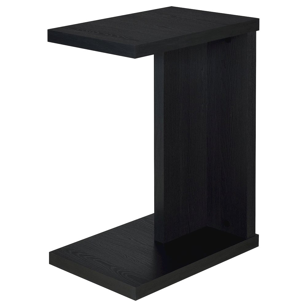 Clower Engineered Wood C-Shaped Sofa Side Table Black. Picture 4