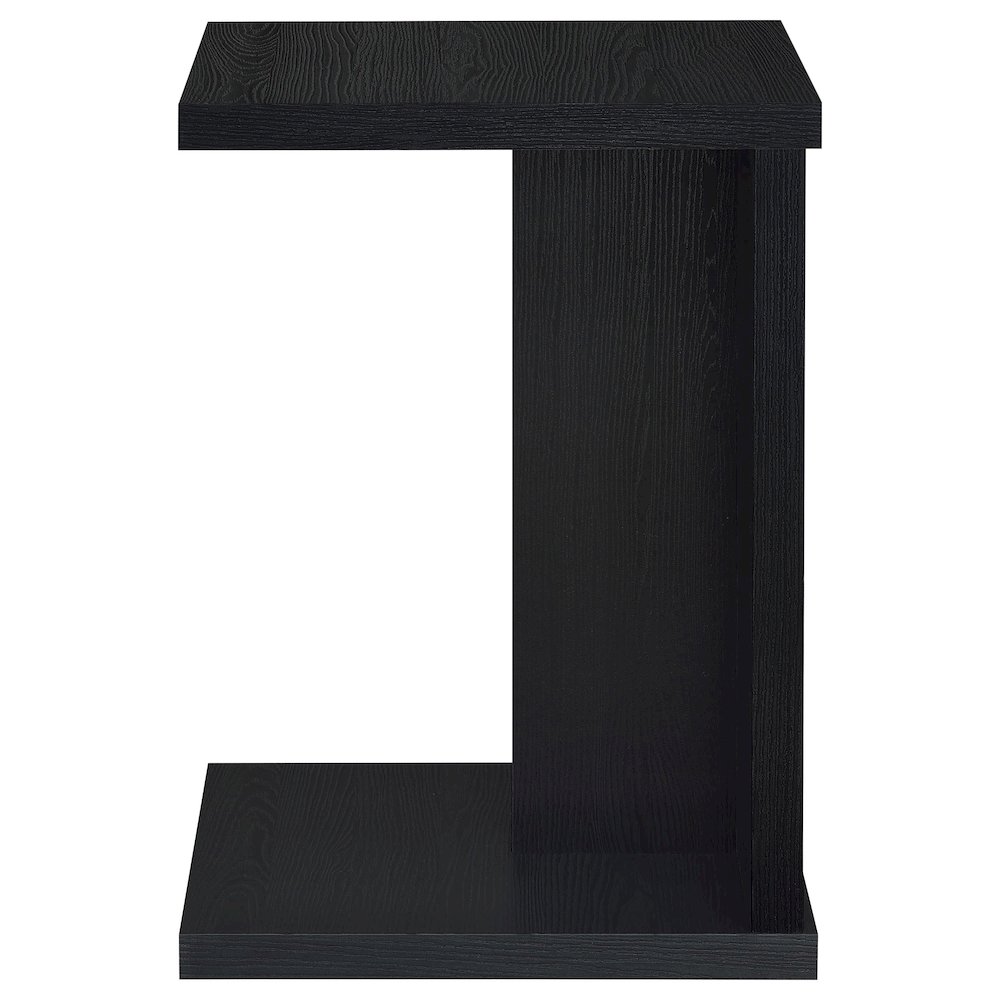 Clower Engineered Wood C-Shaped Sofa Side Table Black. Picture 5