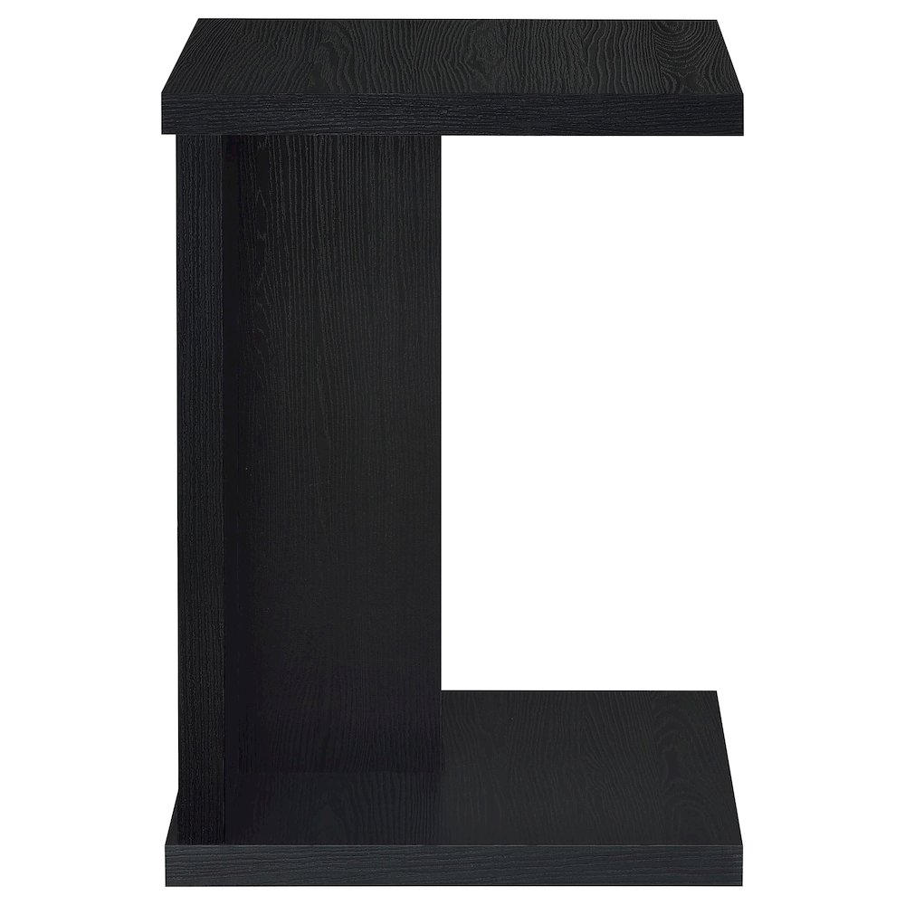 Clower Engineered Wood C-Shaped Sofa Side Table Black. Picture 8