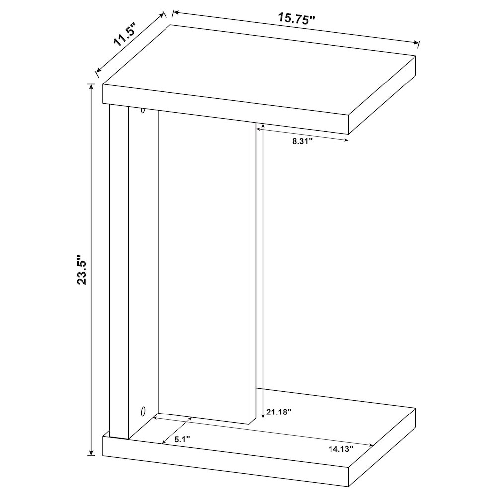 Clower Engineered Wood C-Shaped Sofa Side Table Black. Picture 10