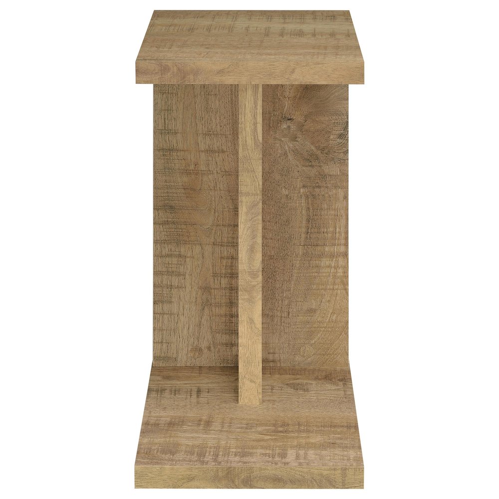 Clower Engineered Wood C-Shaped Sofa Side Table Mango. Picture 3