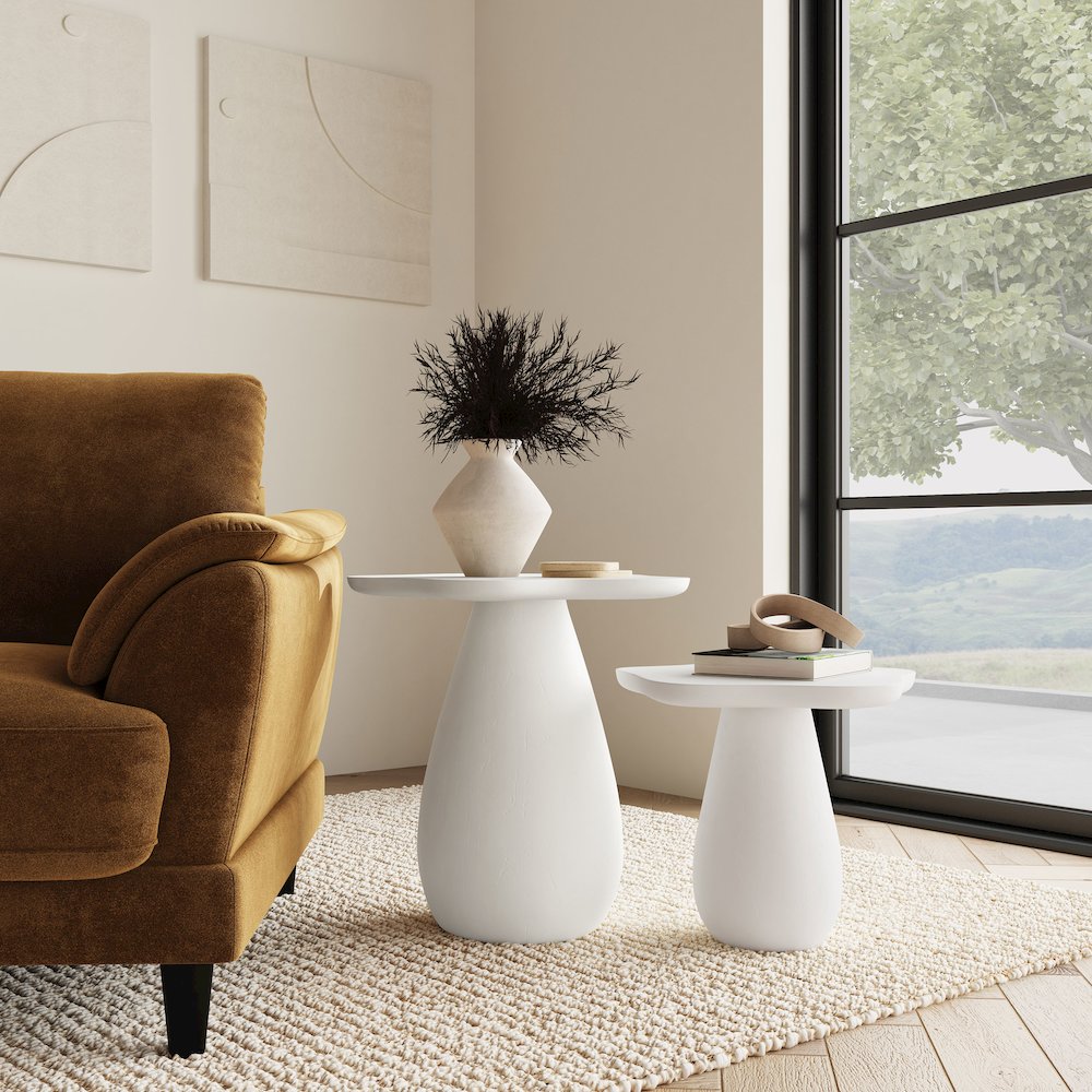 Perth 17-inch Side Table with Cloud-Shaped Top Off White. Picture 6