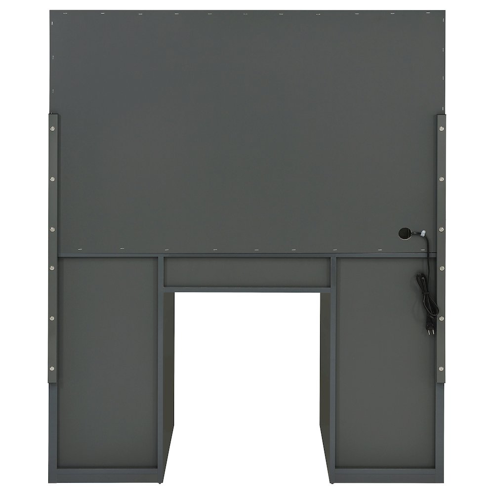 Acena 7-drawer Vanity Set with Lighting Grey High Gloss. Picture 7