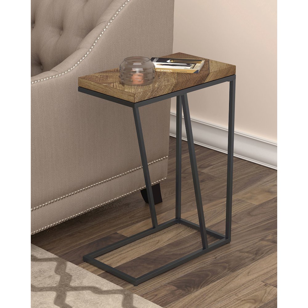 Sergio Engineered Wood C-Shaped Side Table Rustic Tobacco. Picture 8