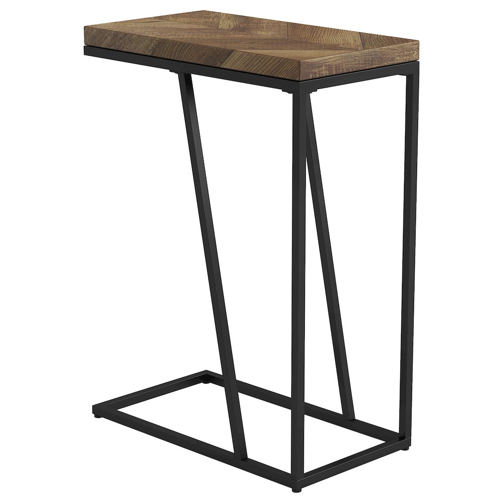 Sergio Engineered Wood C-Shaped Side Table Rustic Tobacco. Picture 1