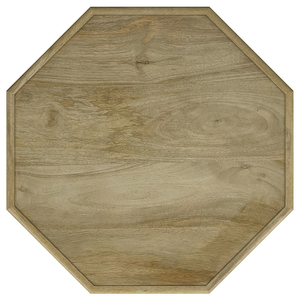 Torres Octagonal Solid Mango Wood Side Table Natural Brown. Picture 6