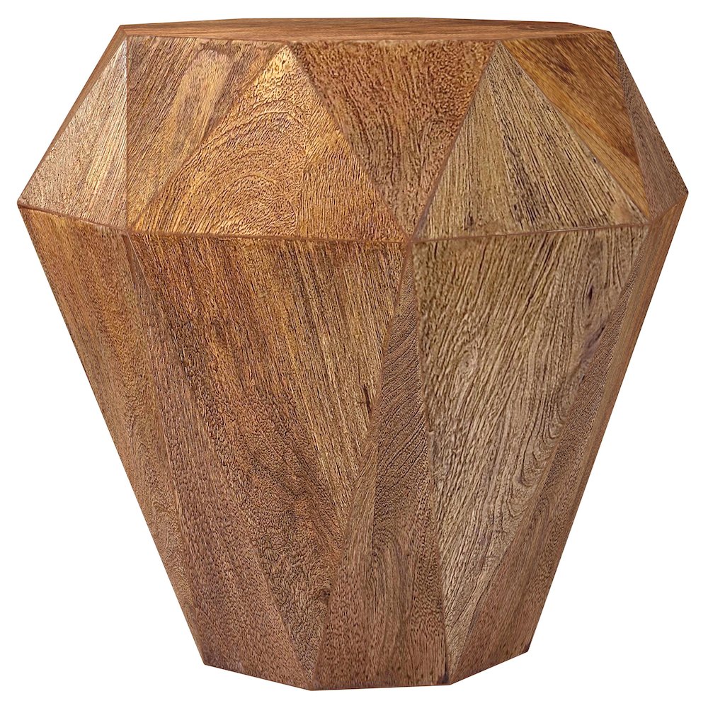 Jacinto Octagonal Solid Mango Wood Side Table Natural Brown. Picture 1