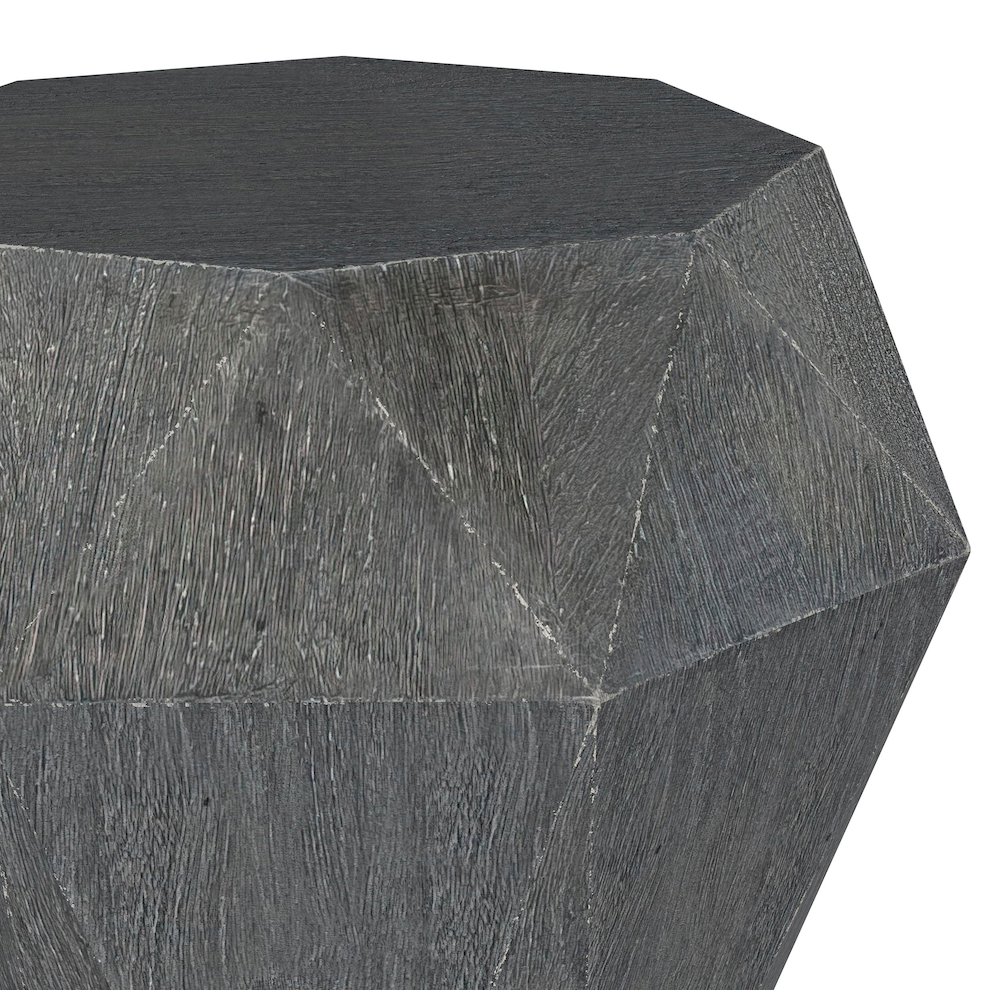 Jacinto Octagonal Solid Mango Wood Side Table Grey. Picture 6