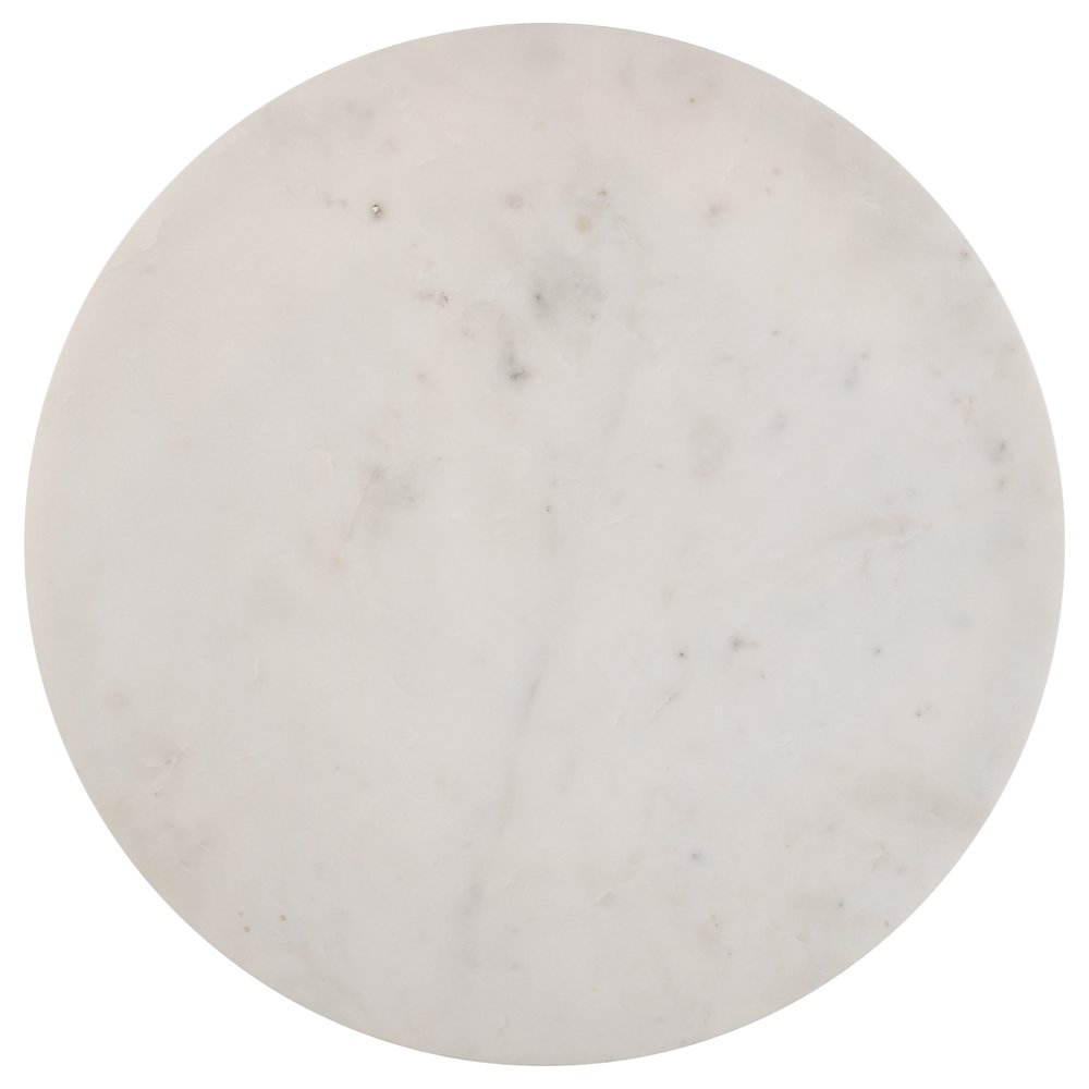 Miguel Round Marble Top Coffee Table White and Black. Picture 7