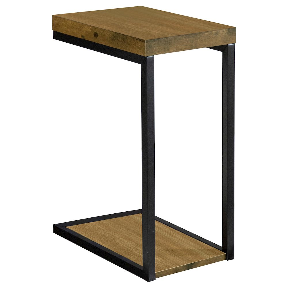 Beck Engineered Wood C-Shape Sofa Side Table Antique Nutmeg. Picture 1