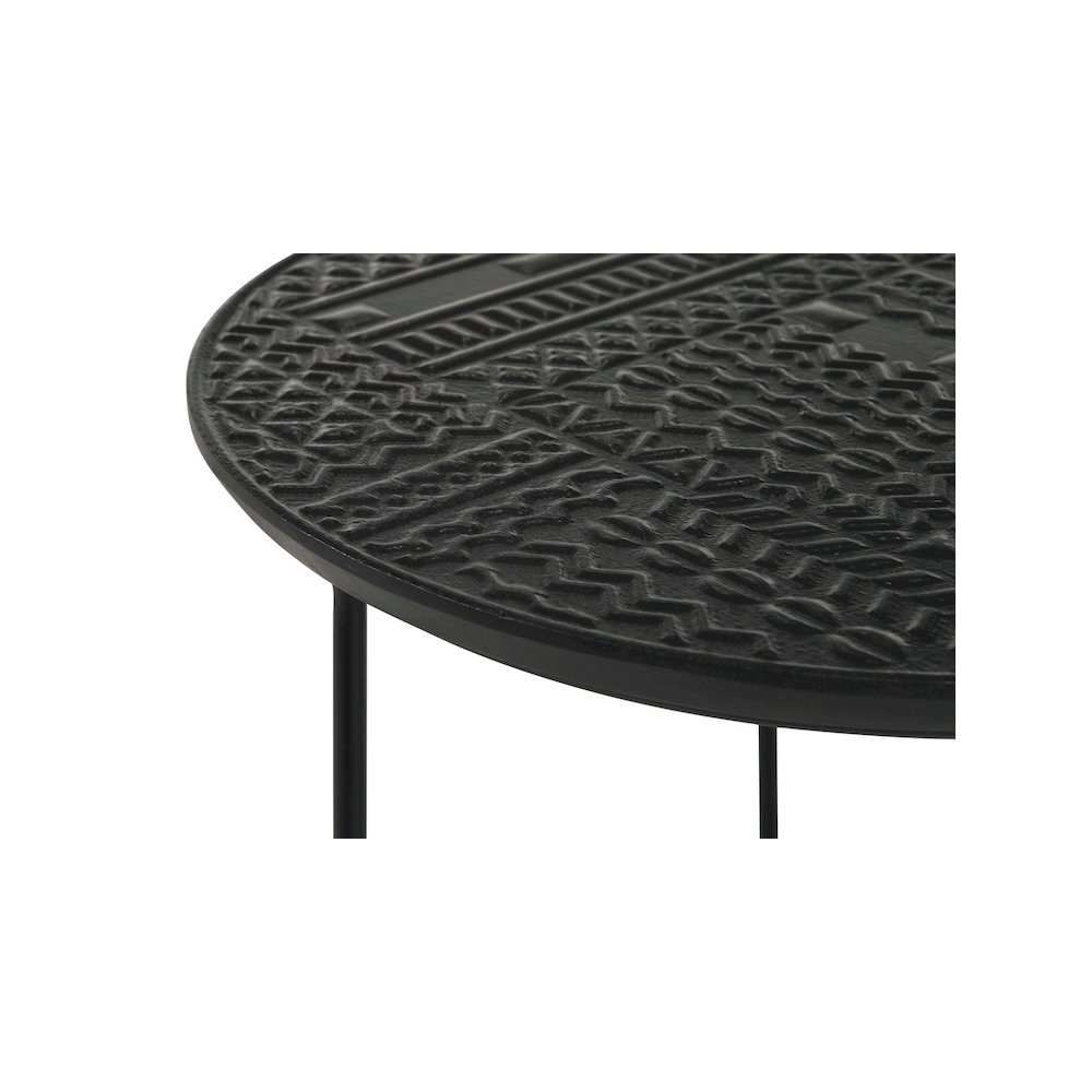 Loannis 2-piece Round Mango Wood Nesting Table Matte Black. Picture 11