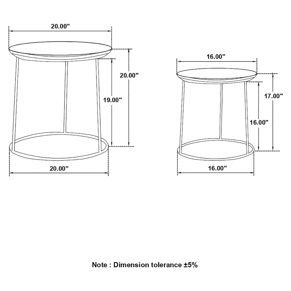 Loannis 2-piece Round Mango Wood Nesting Table Matte Black. Picture 12