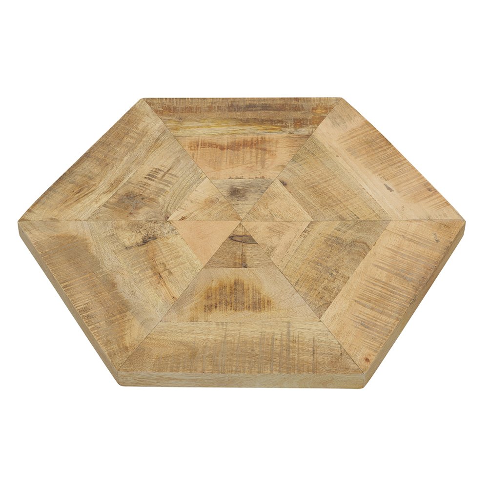 Adger 2-piece Hexagonal Nesting Tables Natural and Black. Picture 10
