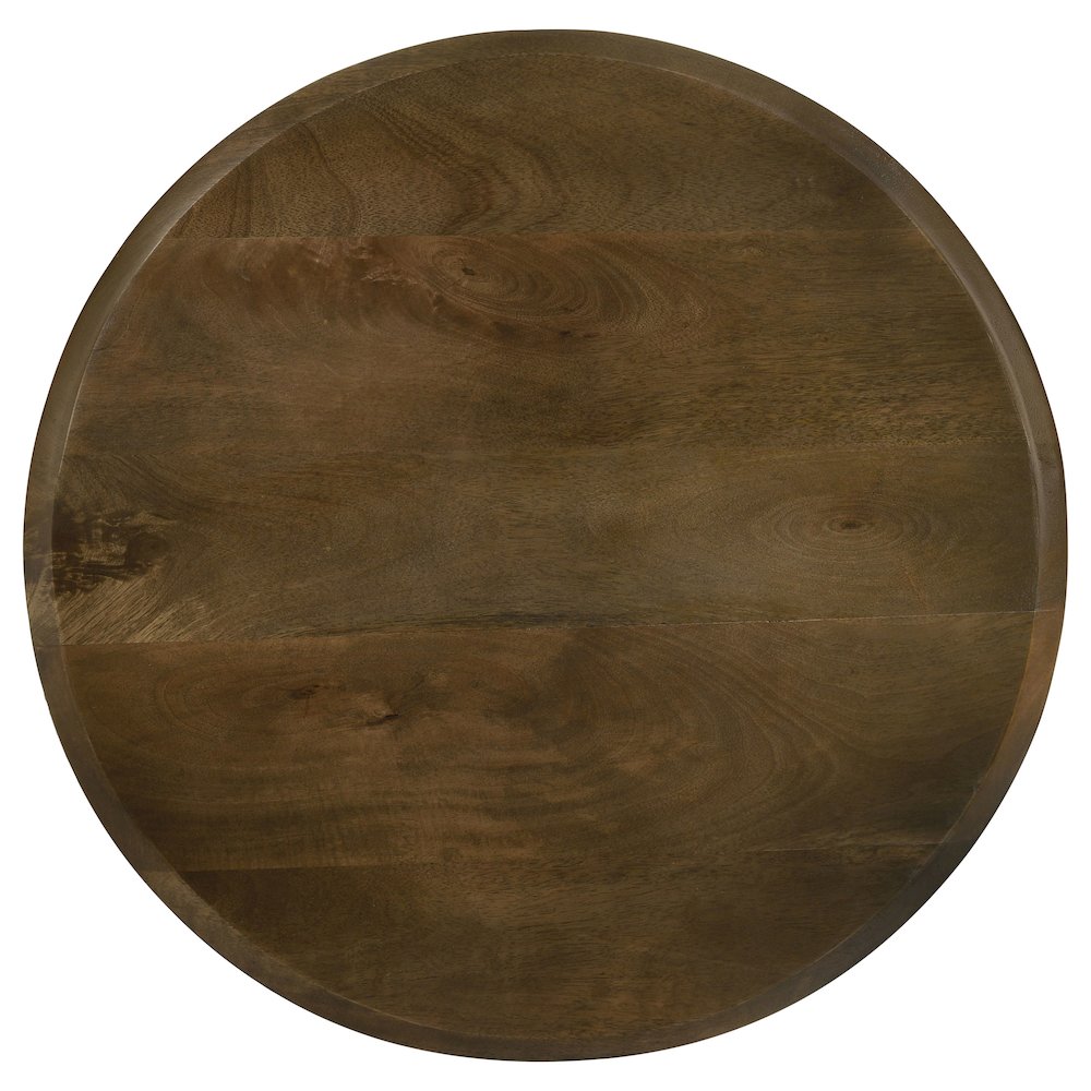 Deja 3-piece Round Nesting Table Set Natural and Gunmetal. Picture 9