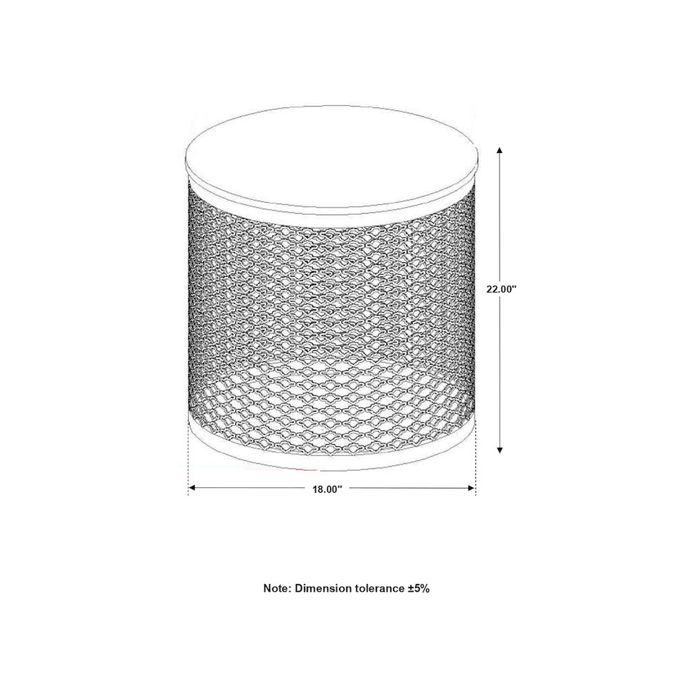 Aurora Round Drum Base Accent Side Table Natural and Black. Picture 9