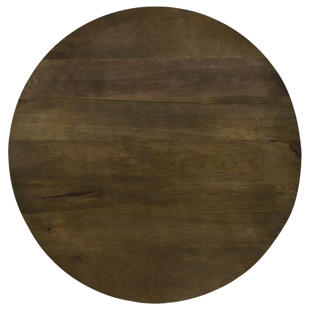Yaritza Round Mango Wood Coffee Table Natural and Gunmetal. Picture 6