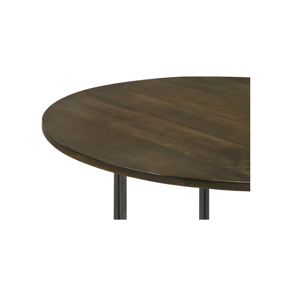 Yaritza Round Mango Wood Coffee Table Natural and Gunmetal. Picture 7