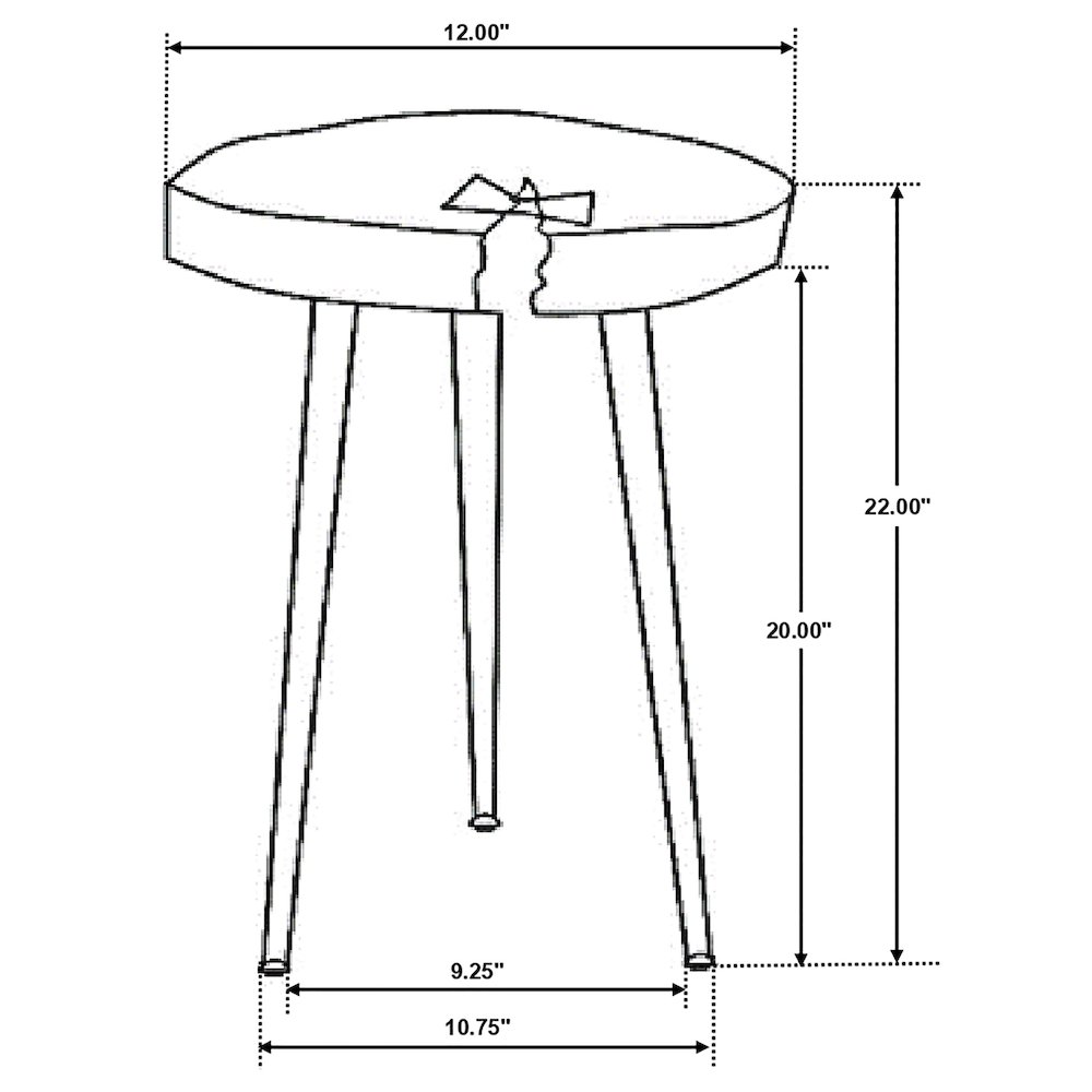 Keith Round Solid Tree Trunk Side Table Natural and Black. Picture 5