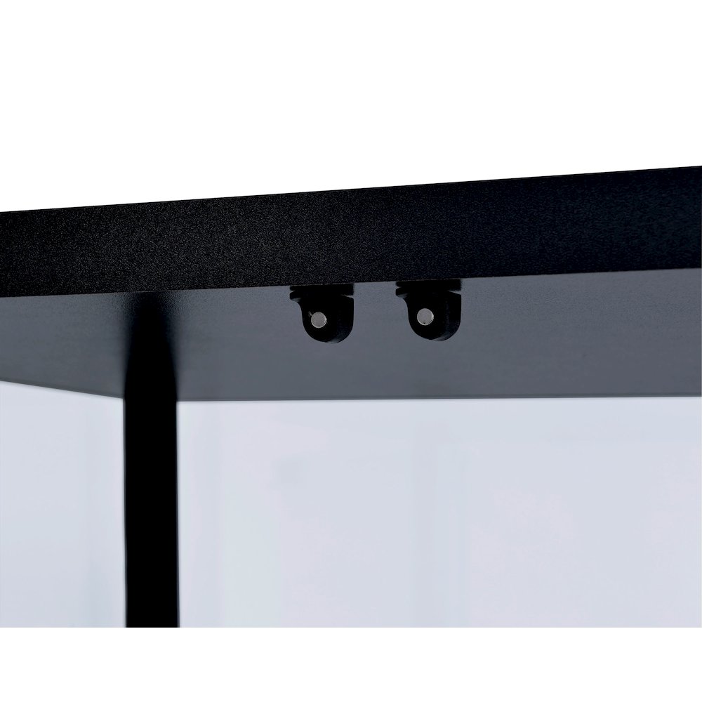 Delphinium 5-shelf Clear Glass Curio Display Cabinet Black. Picture 10