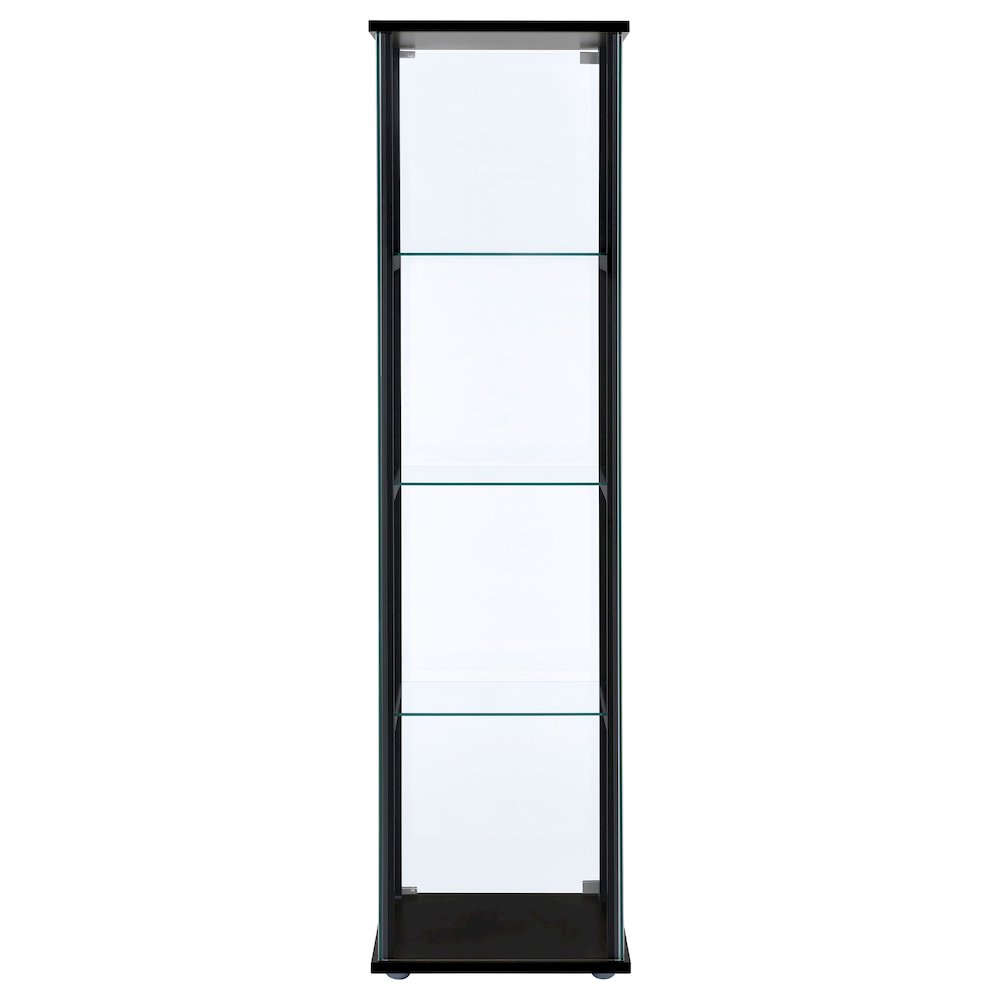 Cyclamen 4-shelf Clear Glass Curio Display Cabinet Black. Picture 6