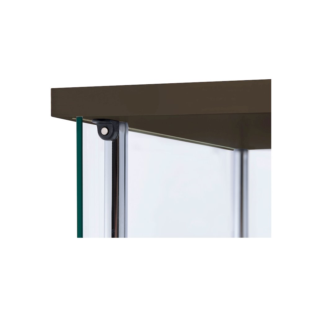 Bellatrix 4-shelf Clear Glass Curio Cabinet Cappuccino. Picture 12