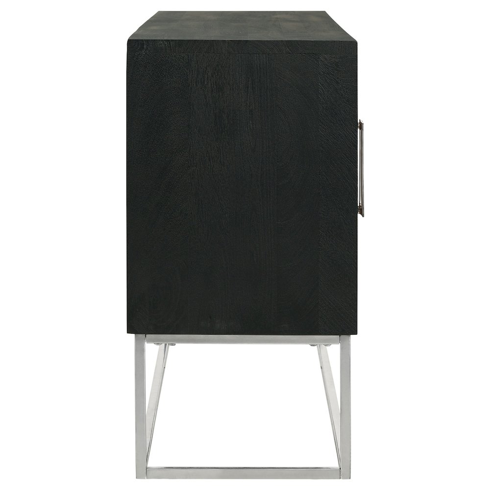 Borman 4-door Wood Accent Cabinet Walnut and Black. Picture 10