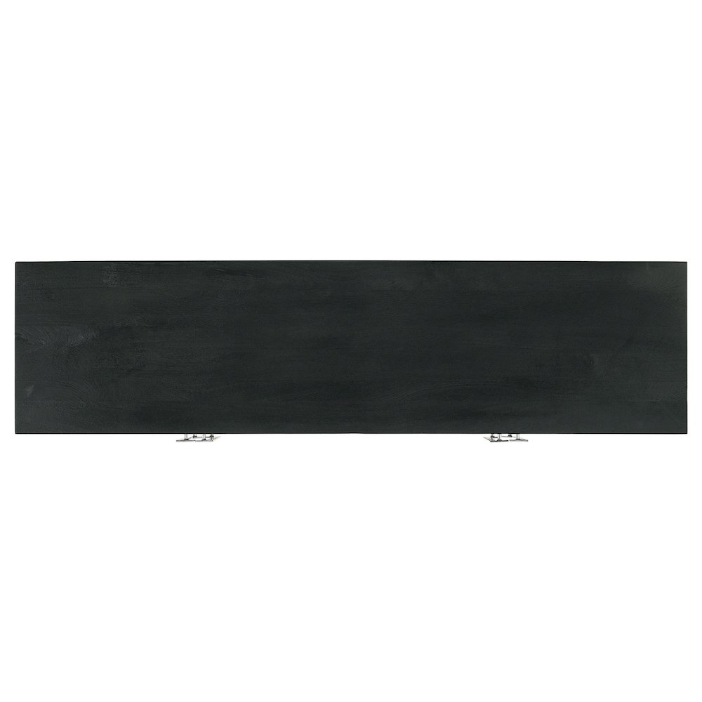 Borman 4-door Wood Accent Cabinet Walnut and Black. Picture 14