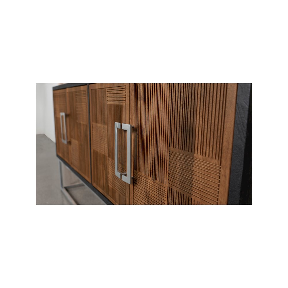 Borman 4-door Wood Accent Cabinet Walnut and Black. Picture 15