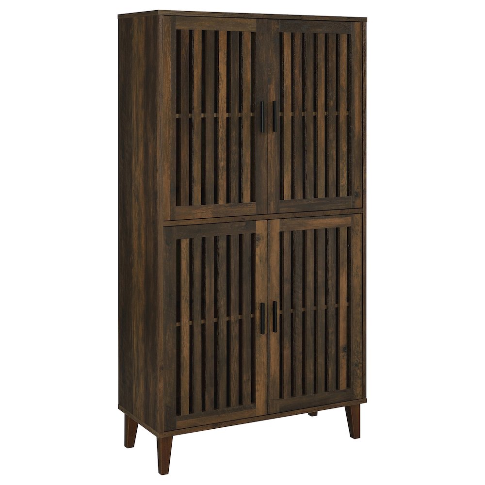 Elouise 4-door Engineered Wood Tall Accent Cabinet Dark Pine. Picture 1