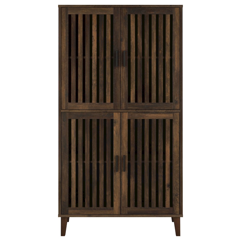 Elouise 4-door Engineered Wood Tall Accent Cabinet Dark Pine. Picture 4