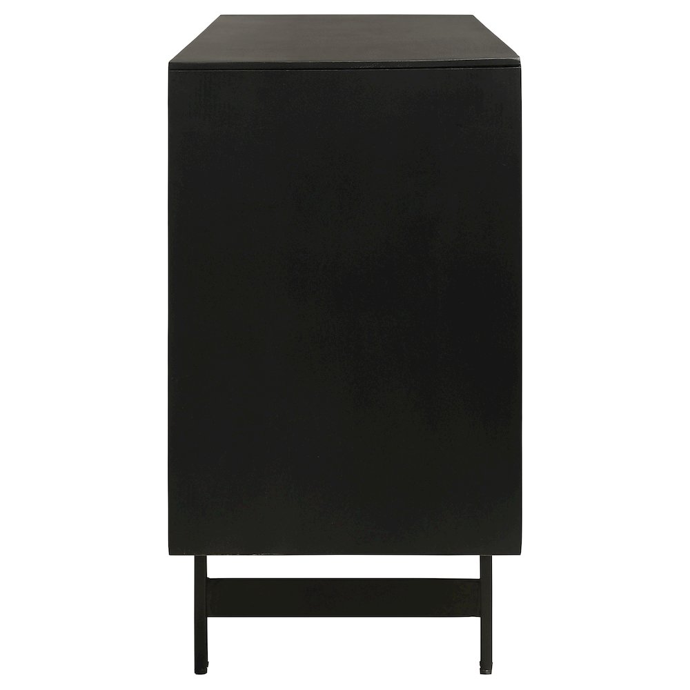 Aminah 3-door Wood Accent Cabinet Natural and Black. Picture 7