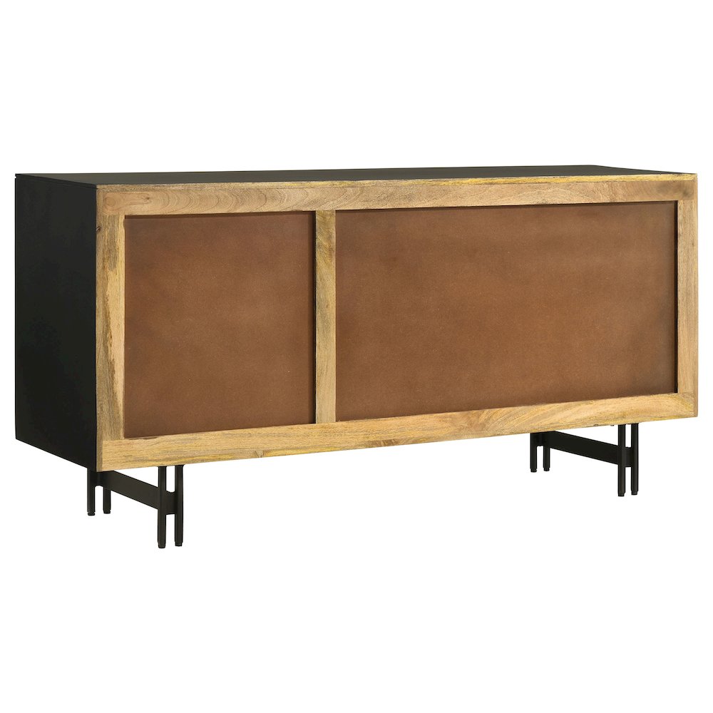 Aminah 3-door Wood Accent Cabinet Natural and Black. Picture 8