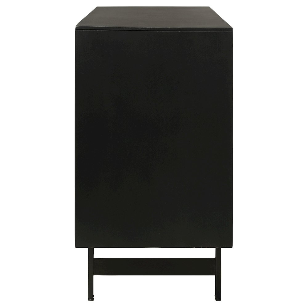 Aminah 3-door Wood Accent Cabinet Natural and Black. Picture 10