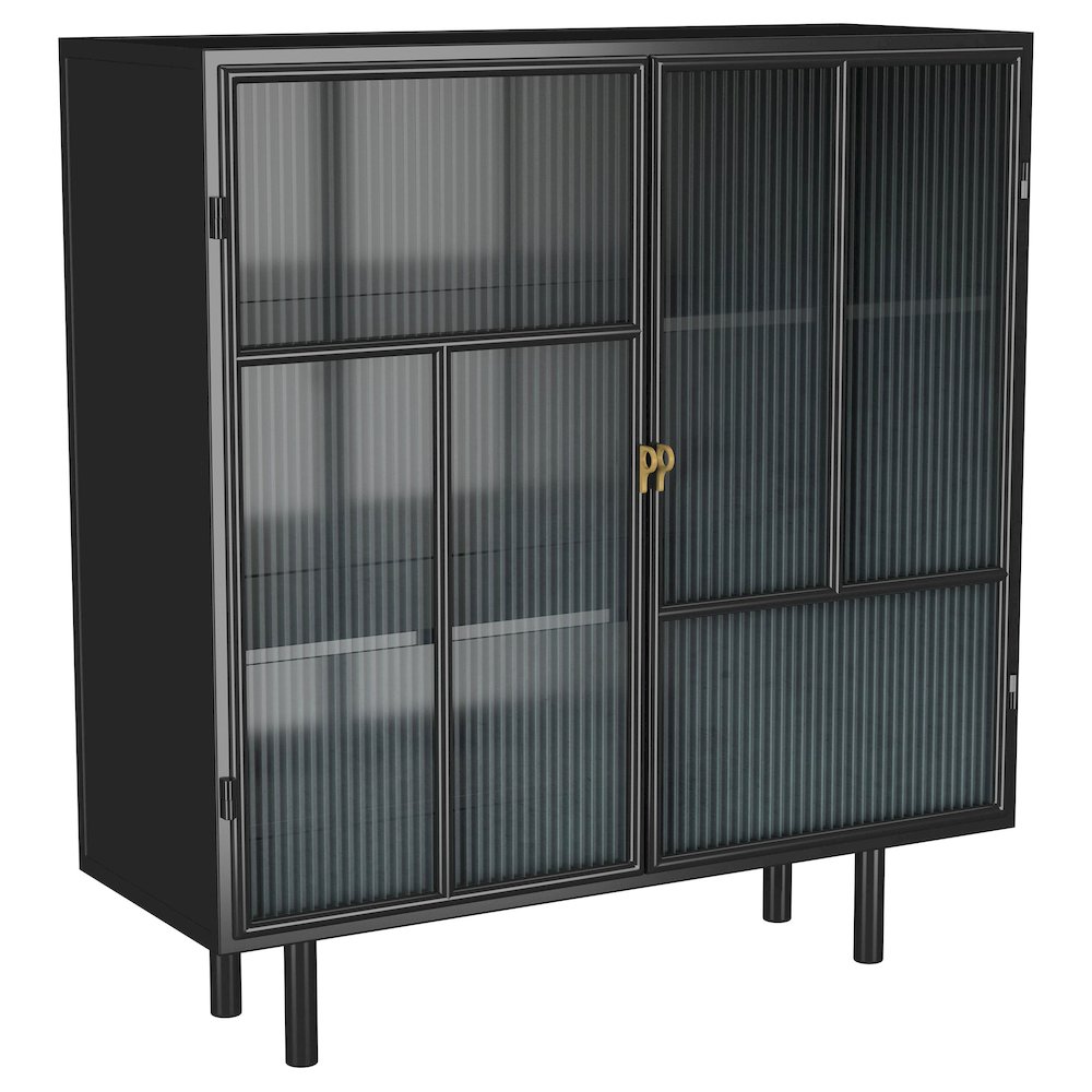 Dalia 2-door Accent Storage Cabinet with Shelving Black. Picture 1