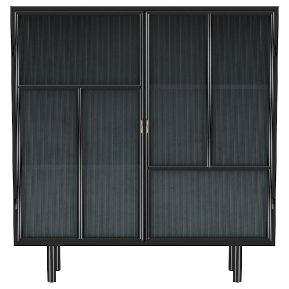 Dalia 2-door Accent Storage Cabinet with Shelving Black. Picture 3