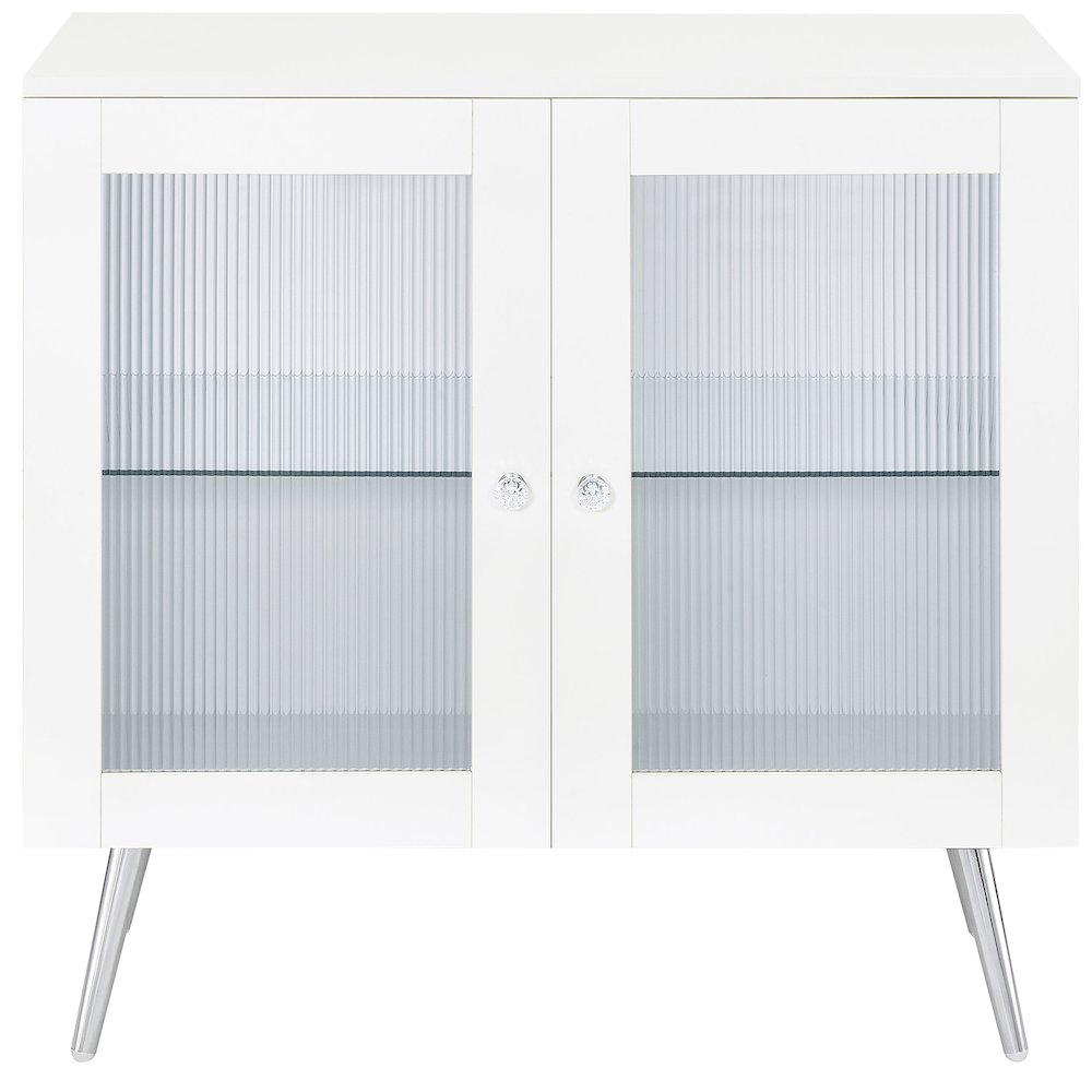 Nieta 2-door Engineered Wood Accent Cabinet White High Gloss. Picture 4